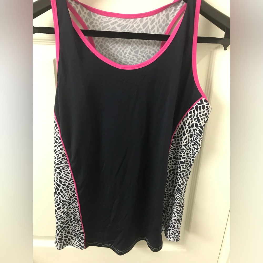 Jofit size medium sports top - print with pink and black